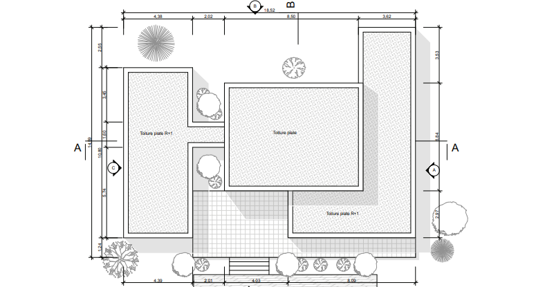 Plan de toiture villa Paziol